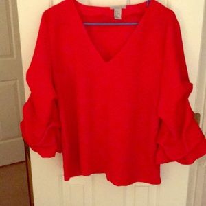 H&M Red Blouse Size 10